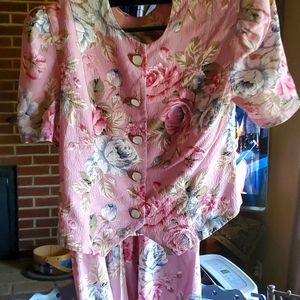 Woman's matching top and shirt